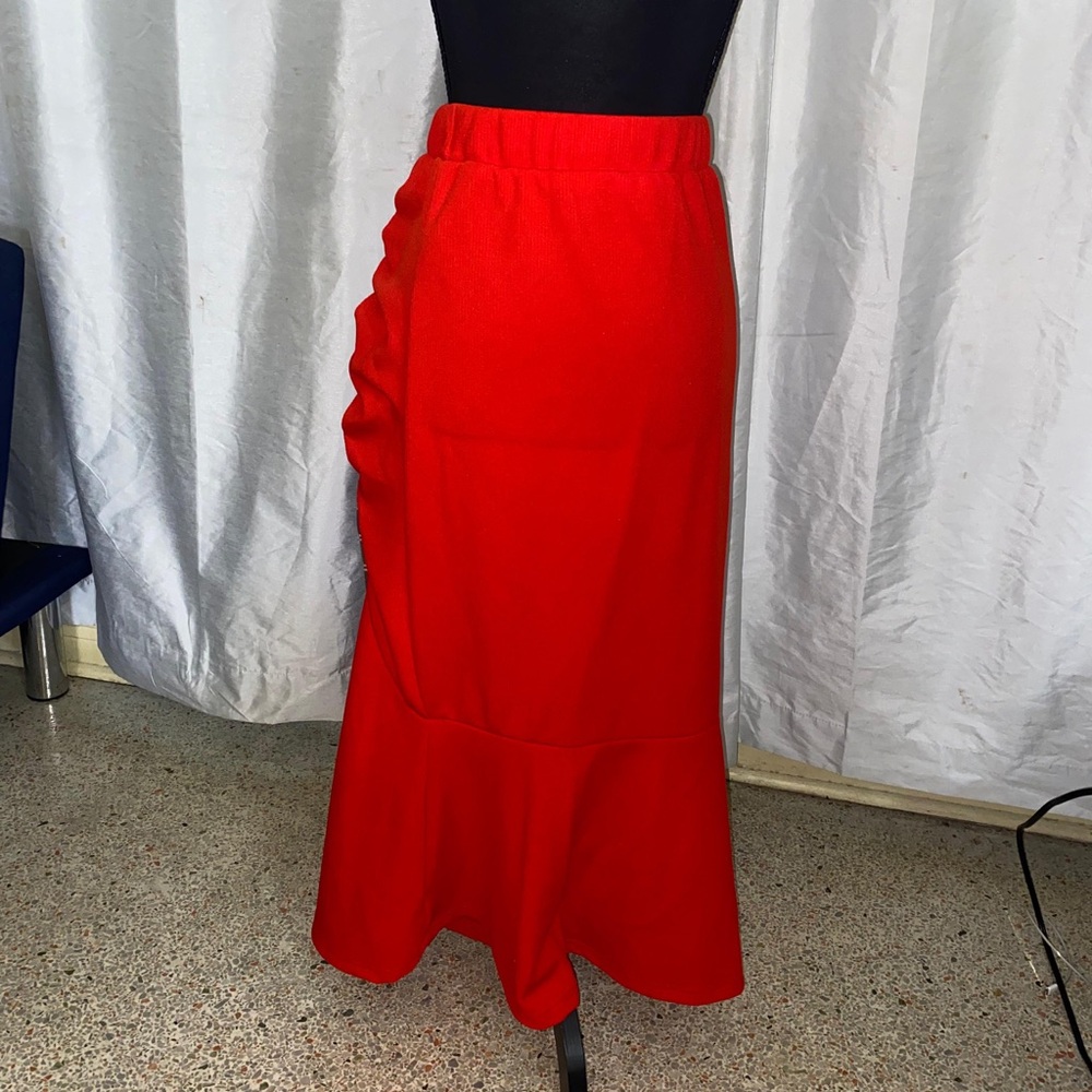 SHEIN Bold Red Maxi Skirt